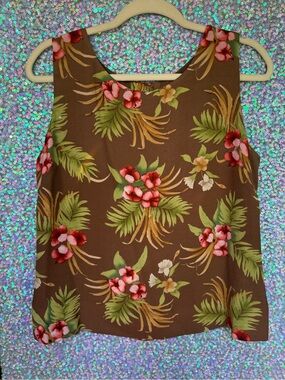 Charter Club Brown Tropical Floral Sleeveless Camisole